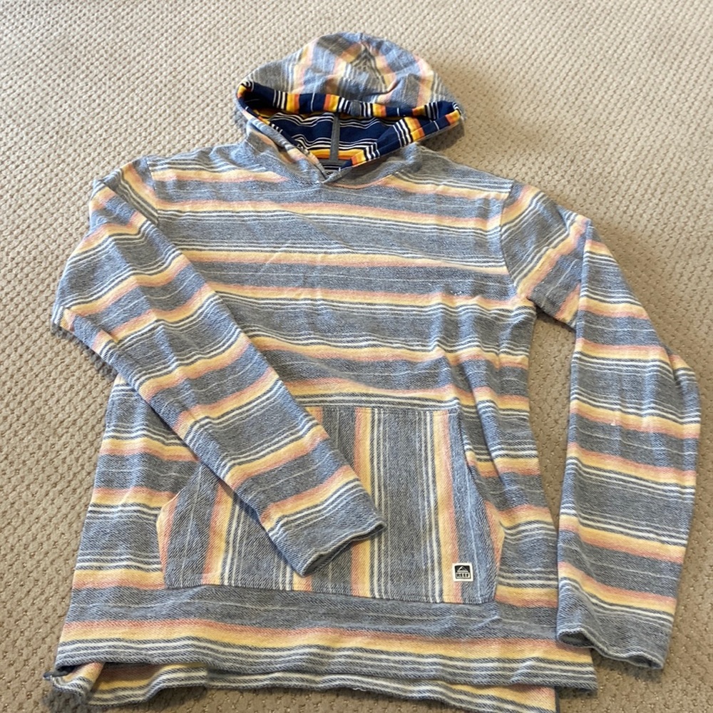 Men’s reef  hoody multi colored excellent condition